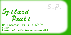 szilard pauli business card